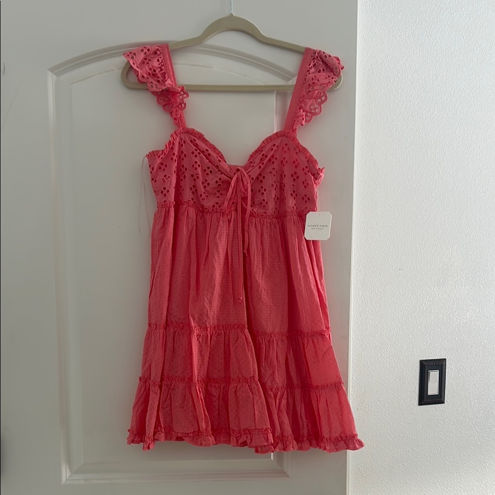 NWT Altar’d State Coral pink sundress sz S